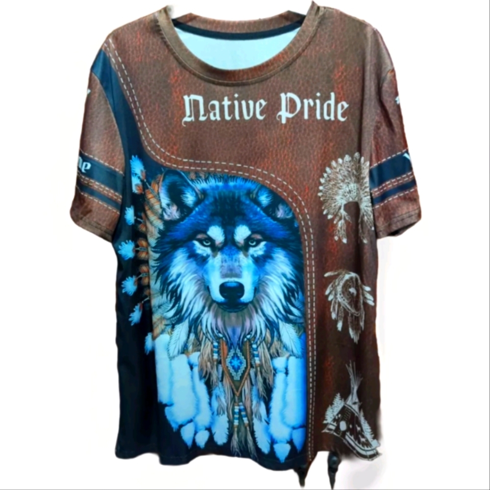 Native American Indian Wolf Dream Catcher T-shirt Men Women Tops Tee 3-D Print